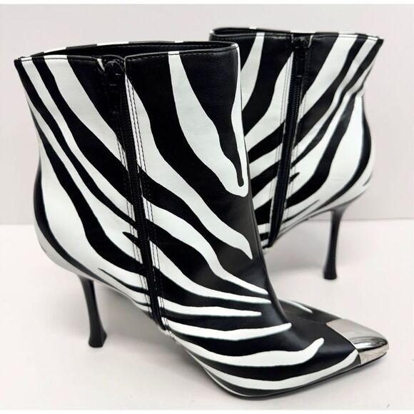 INC International Concepts Boots Size 9 Zebra Print Pointed Toe Stiletto Heels - Picture 5 of 10